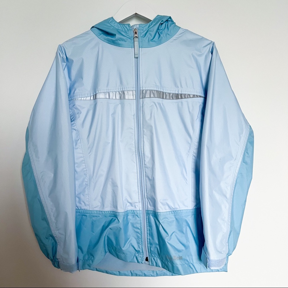 L.L.Bean Kids Fleece Raincoat in Light Blue Size XL (18) - Picture 2 of 6